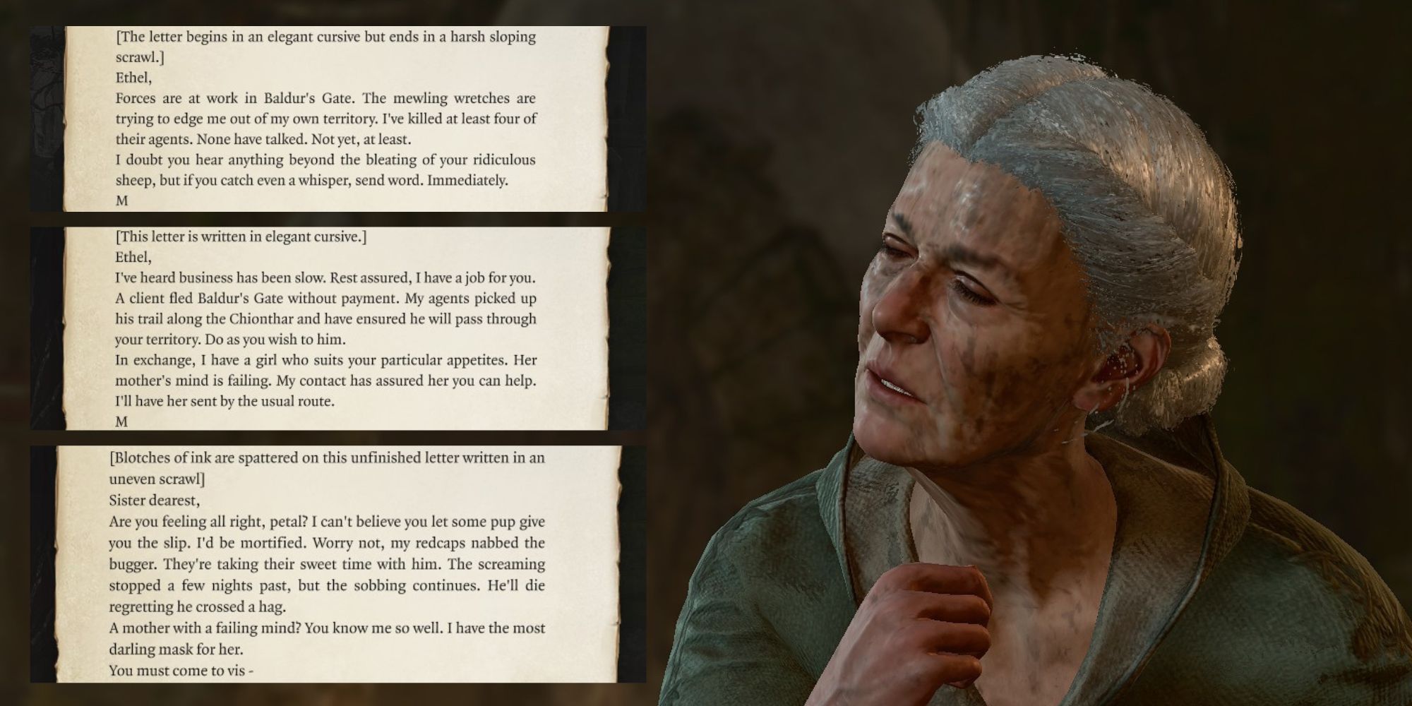 Auntie Ethel Antisemitism In Baldur S Gate 3 The Mary Sue   Auntie Ethel Baldurs Gate 3 Letters 