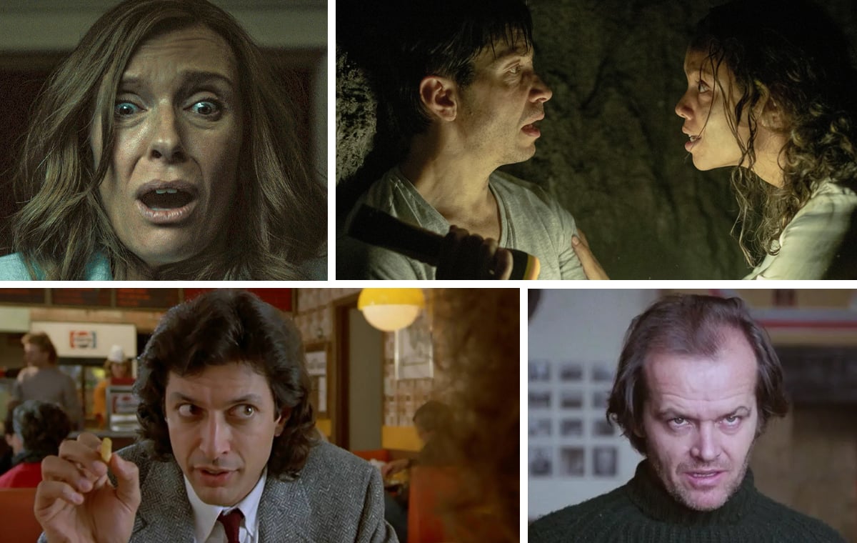 A collage featuring some of the best horror movies streaming on Max right now (clockwise from top left): 'Hereditary,' 'Barbarian,' 'The Shining,' and 'The Fly'