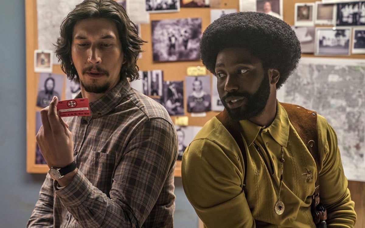 Adam Driver and John David Washington in BlackKklansman