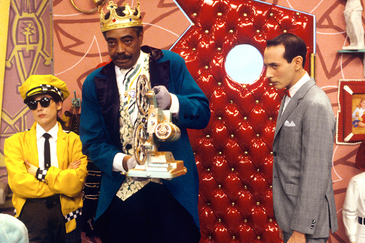 Publicity still from 'Pee Wee's Playhouse' (CBS), a children's television show starring Paul Reubens, Johann Carlo, and Gilbert Lewis, 1986. (Photo by John Kisch Archive/Getty Images)