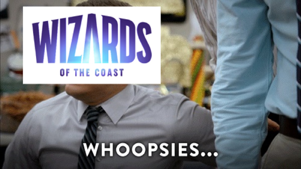 Une Capture D'Écran De Workaholics, Éditée Pour Avoir Le Logo Wizards Of The Coast Devant Adam Devine