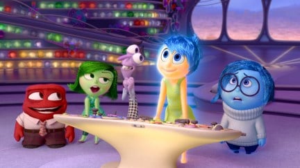 Emotions from the Pixar film 'Inside Out' (left to right: Anger, Disgust, Fear, Joy, and Sadness)