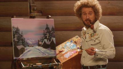 Owen Wilson as Carl Nargle, a fictional character based on Bob Ross, in 'Paint.'