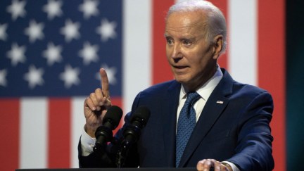 Joe Biden giving a speech.