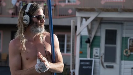 Chris Pine cleaning a pool in his movie Poolman