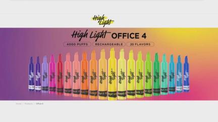 Advertisement for Highlight vapes, vaporizers designed to look like highlighters.