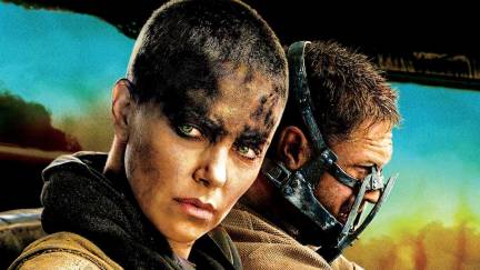 Furiosa and Max drive in Mad Max: Fury Road.