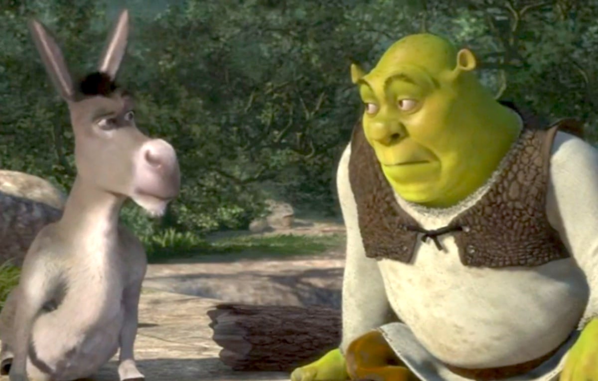 Shrek makes a shocked face.