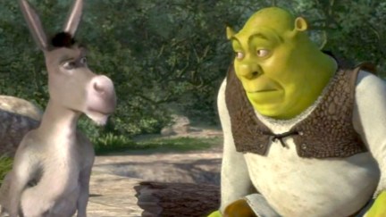 Shrek makes a shocked face.