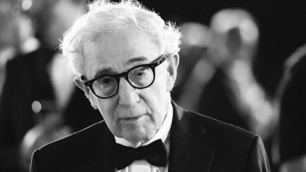 VENICE, ITALY - SEPTEMBER 04: (EDITORS NOTE: Image has been converted to black and white.) Woody Allen attends a red carpet for the movie 