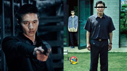 Won Bin as Cha Tae-sik from The Man From Nowhere (Left) and the Kims from Parasite (Right)