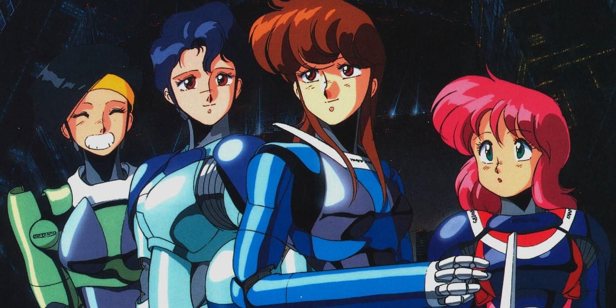 80s sci-fi retro anime, black and blue pink, mechanic | Stable Diffusion