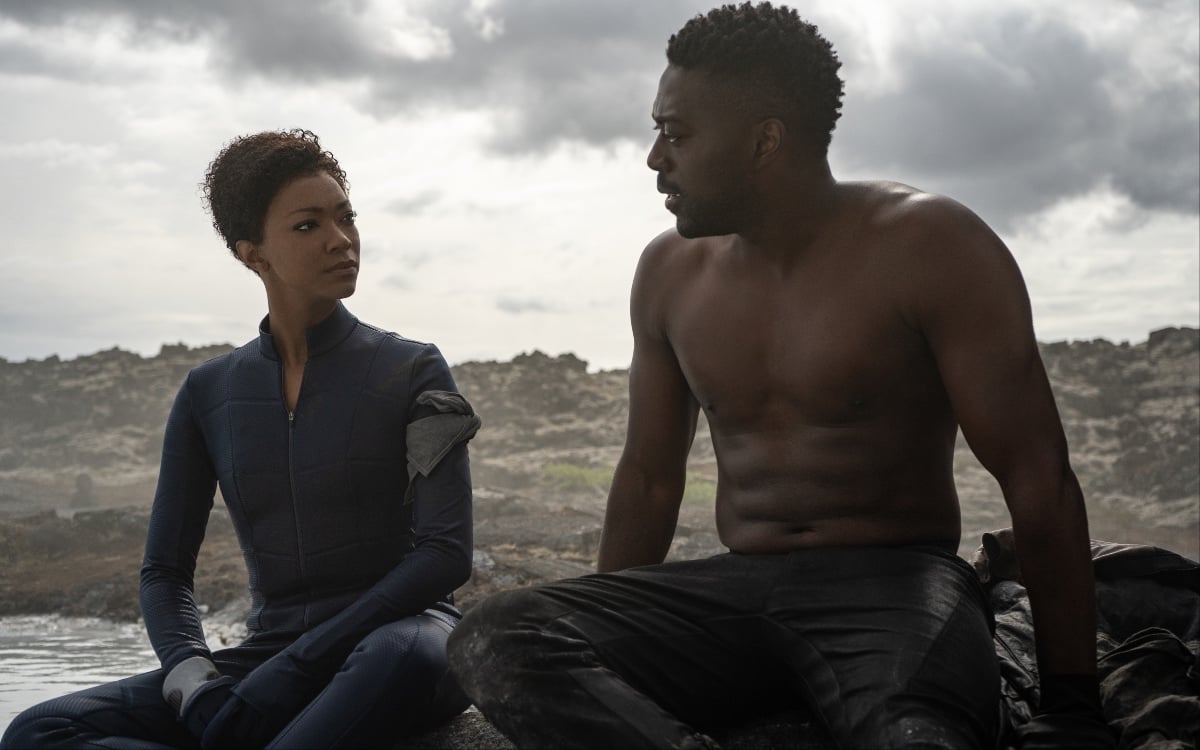 Pictured (L-R): Sonequa Martin-Green as Burnham; and David Ajala as Book; of the CBS All Access series STAR TREK: DISCOVERY