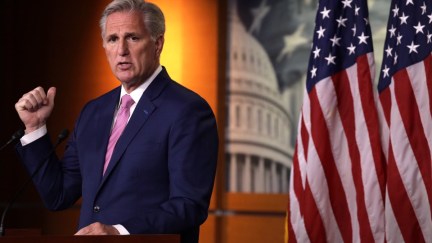 WASHINGTON, DC - MAY 28: U.S. House Minority Leader Rep. Kevin McCarthy (R-CA) speaks during a weekly news conference May 28, 2020 on Capitol Hill in Washington, DC. McCarthy held news conference to fill questions from members of the press.