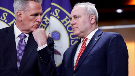 House Reps. Kevin McCarthy and Steve Scalise share a look.