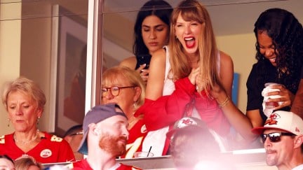 Taylor Swift being a fan at Kansas City Chiefs game