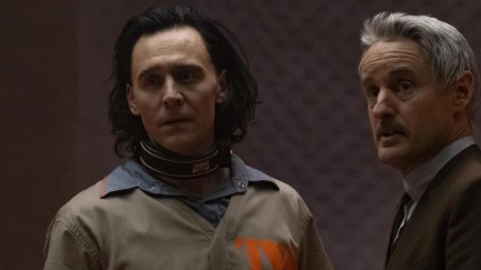 Tom Hiddleston as Loki and Owen Wilson as Mobius in 'Loki'