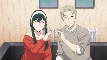 Loid and Yor trying to act like a normal couple in front of Yuri Briar during Episode 8 of Spy x Family Season 1 (Wit Studio and CloverWorks)