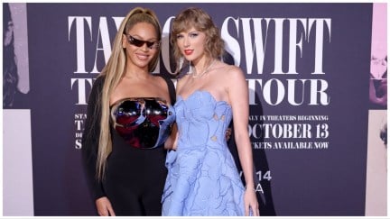 LOS ANGELES, CALIFORNIA - OCTOBER 11: (L-R) Beyoncé Knowles-Carter and Taylor Swift attend the 