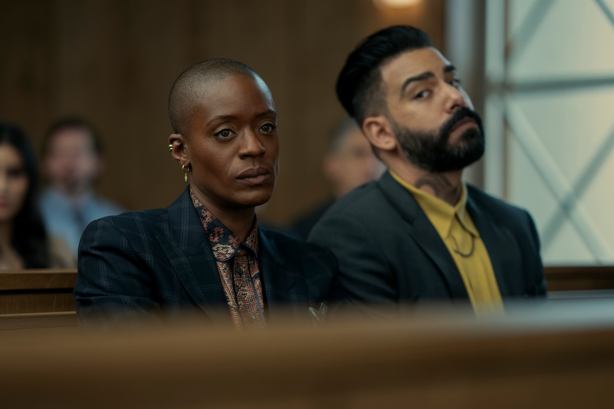 The Fall of the House of Usher. (L to R) T'Nia Miller as Victorine LaFourcade, Rahul Kohli as Napoleon Usher in episode 101 of The Fall of the House of Usher. Cr. Ricardo Hubbs/Netflix © 2023