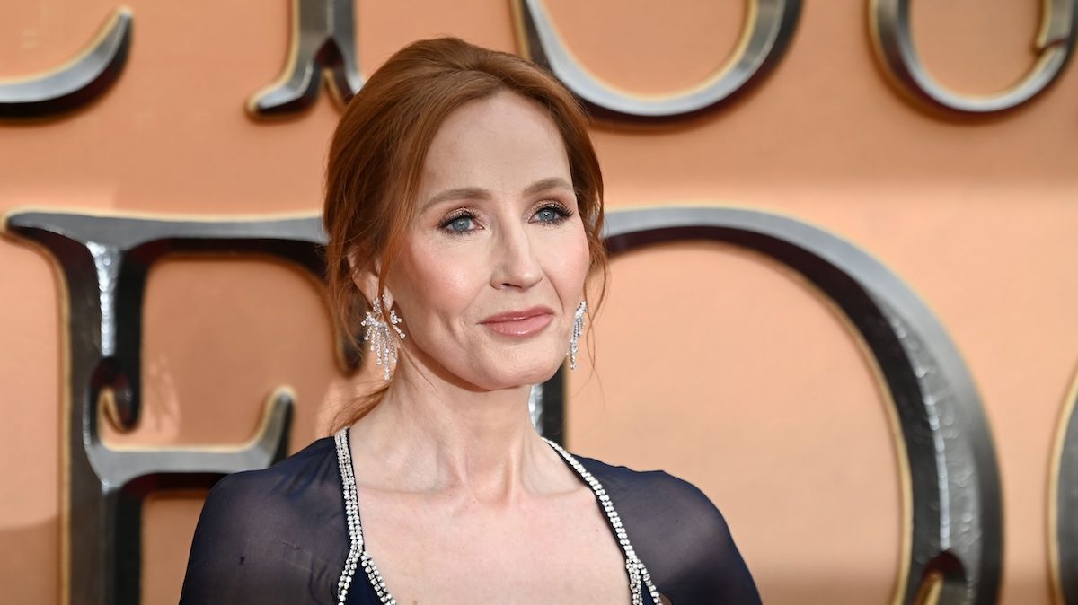 LONDON, ENGLAND - MARCH 29: J.K. Rowling arrives at the "Fantastic Beasts: The Secret of Dumbledore" world premiere at The Royal Festival Hall on March 29, 2022 in London, England. (Photo by Stuart C. Wilson/Getty Images)