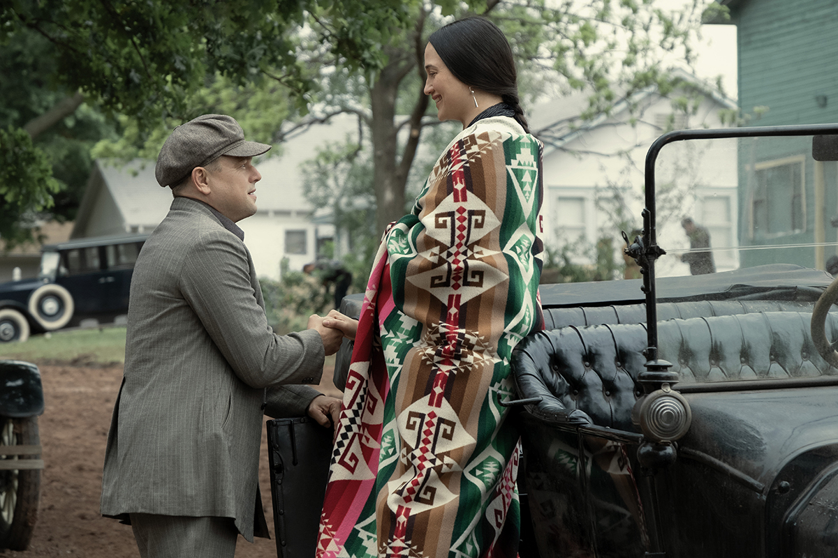 Lily Gladstone and Leonardo DiCaprio in Killers of the Flower Moon