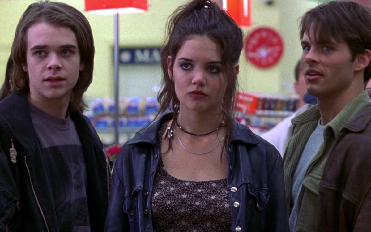 L-R: Nick Stahl, Katie Holmes, and James Marsden in Disturbing Behavior