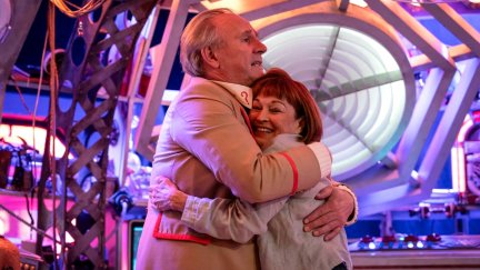 Peter Davison and Janet Fielding as The Fifth Doctor and Tegan