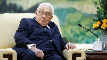 CHINA - NOVEMBER 8: Chinese President Xi Jinping (not pictured) meets former U.S. Secretary of State Henry Kissinger at the Great Hall of the People, November 8, 2018 in Beijing, China.