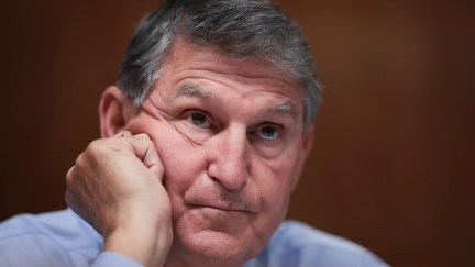 Joe Manchin looks annoyed.