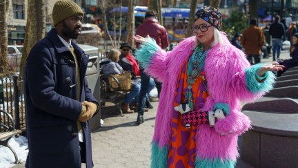 L to R: Paapa Essiedu and Melissa McCarthy in GENIE, from Universal Pictures