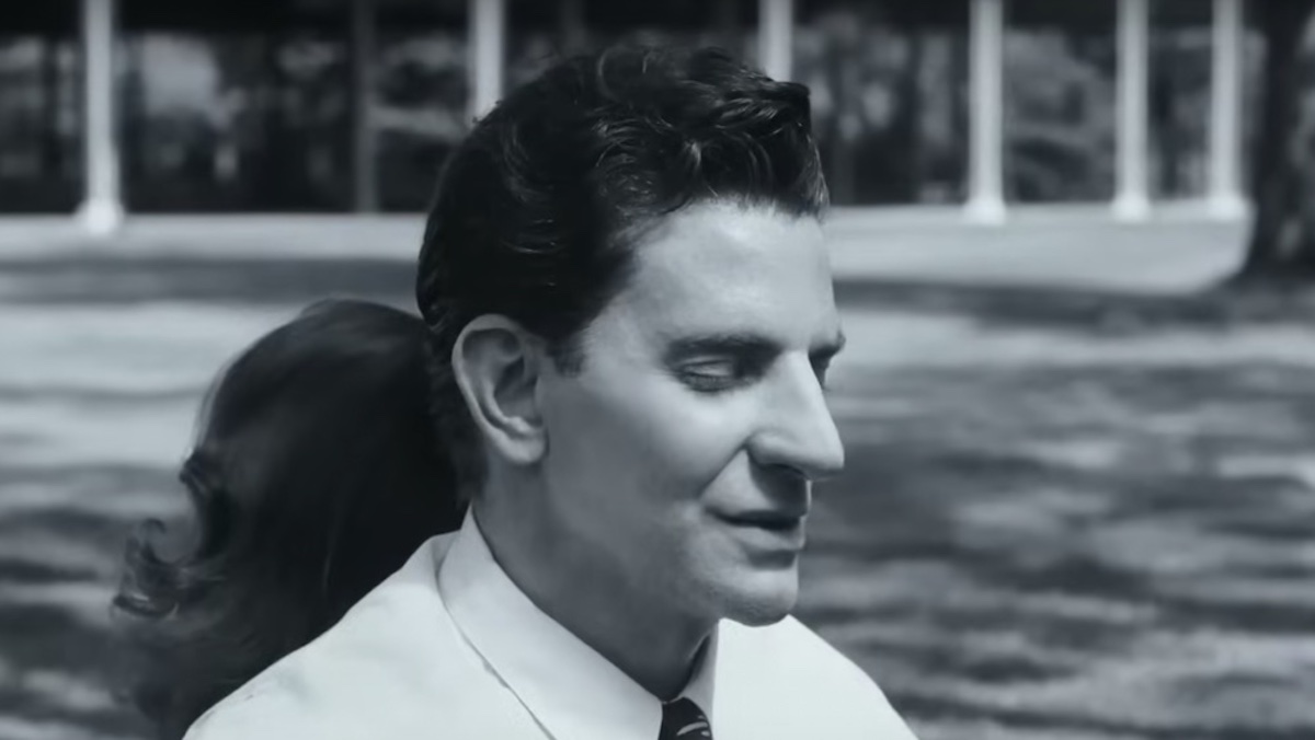 Bradley Cooper as Leonard Bernstein, with a startlingly large prosthetic nose.