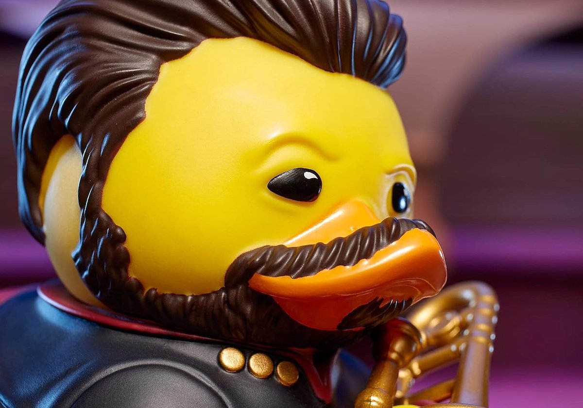 A rubber duckie gift modeled after Star Trek's William Riker