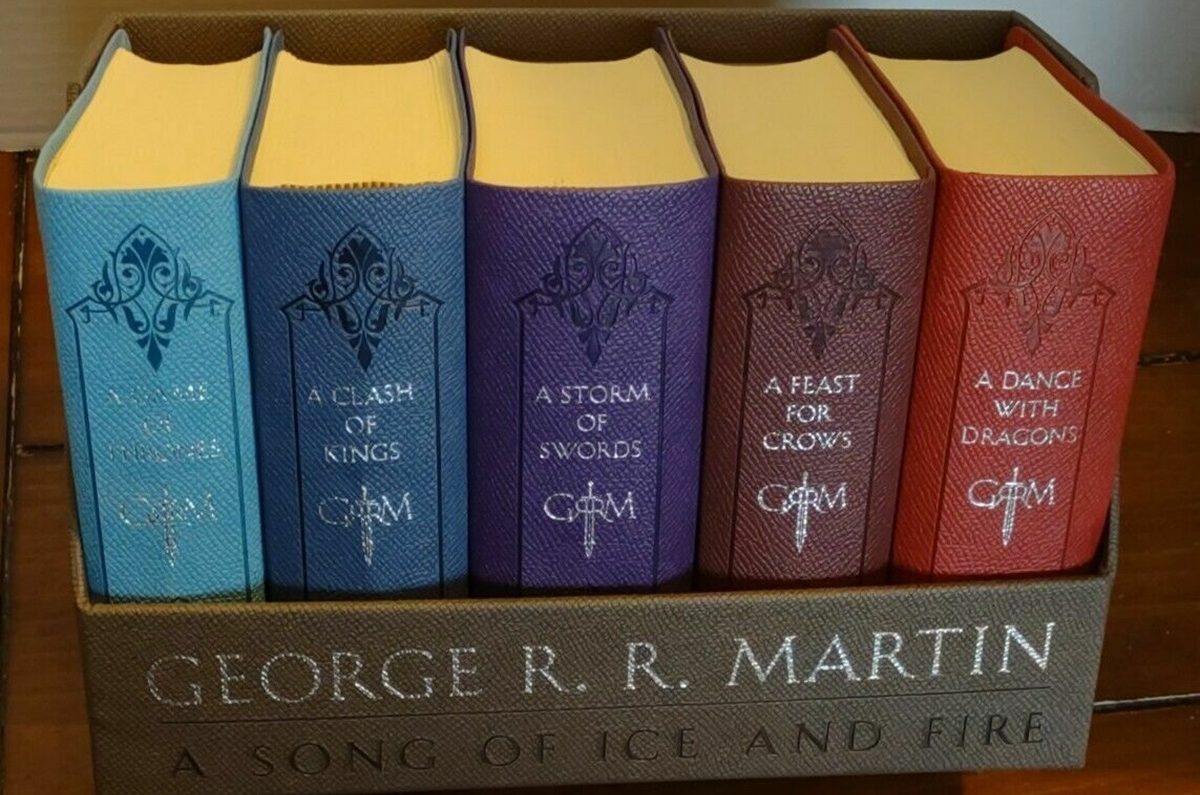 cloth-leather bound harcover Game of Thrones set