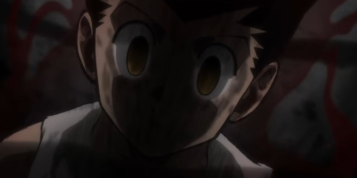 An angry Gon on the verge of killing Pitou for breaking her promise in Episode 131 of HunterxHunter.