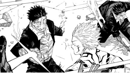 Hiromi Higuruma attacking Ryomen Sukuna in Jujutsu Kaisen Chapter 247.