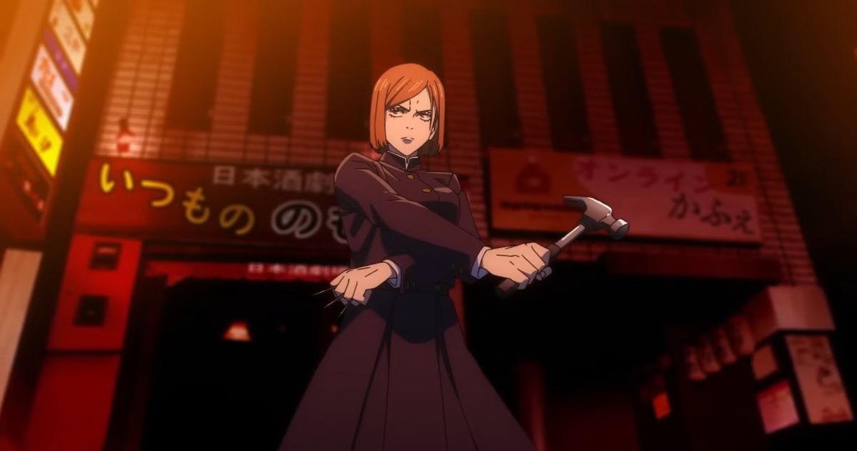 Nobara preparing to fight Mahito in Shibuya from Jujutsu Kaisen.