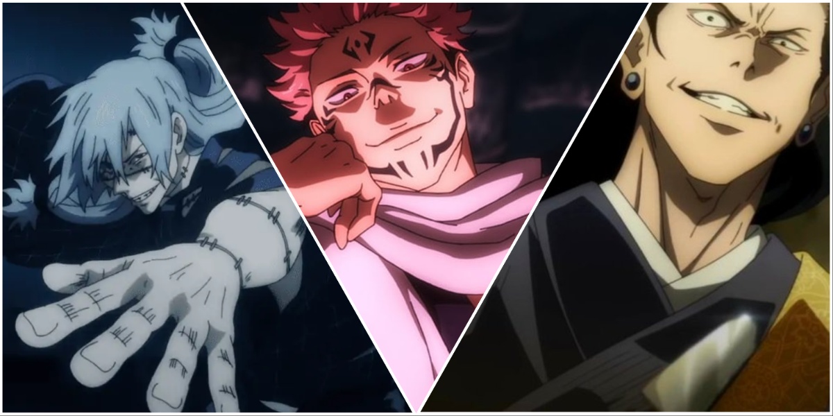 Mahito and Sukuna from Season 1 of Jujutsu Kaisen, and Geto Suguru from Jujutsu Kaisen 0.