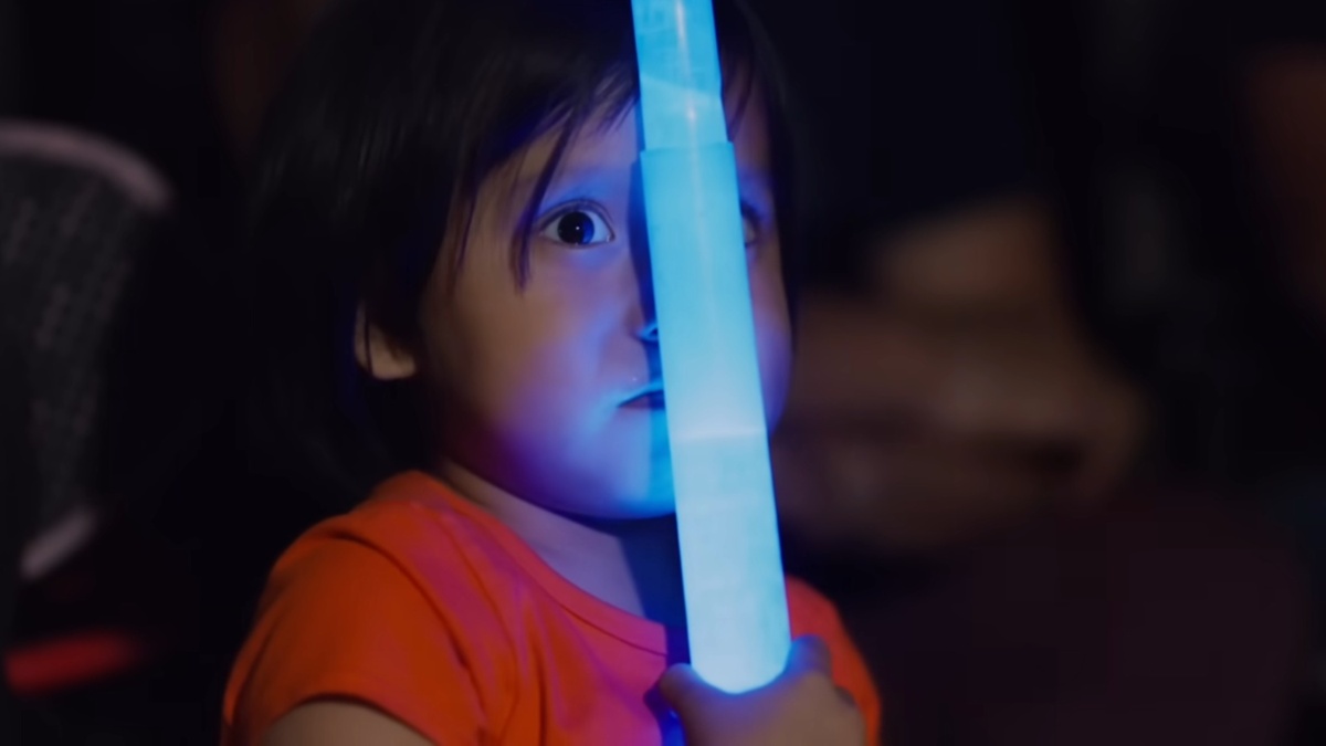 Members of the Navajo Nation watch a dubbed version of Star Wars Episode IV, as seen in the PBS Documentary Native America