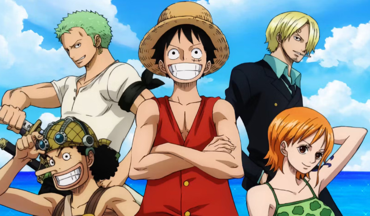 Zoro, Sanji, Nami, Ussop et Luffy dans l'art de l'anime One Piece