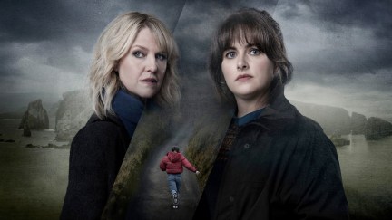 Ashley Jensen as DI Ruth Calder and Alison O'Donnell as DI Alison McIntosh for the Shetland season 8 poster