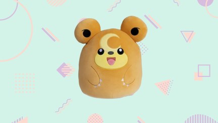 Teddiursa, a Pokémon Squishmallow that looks similar to a bear