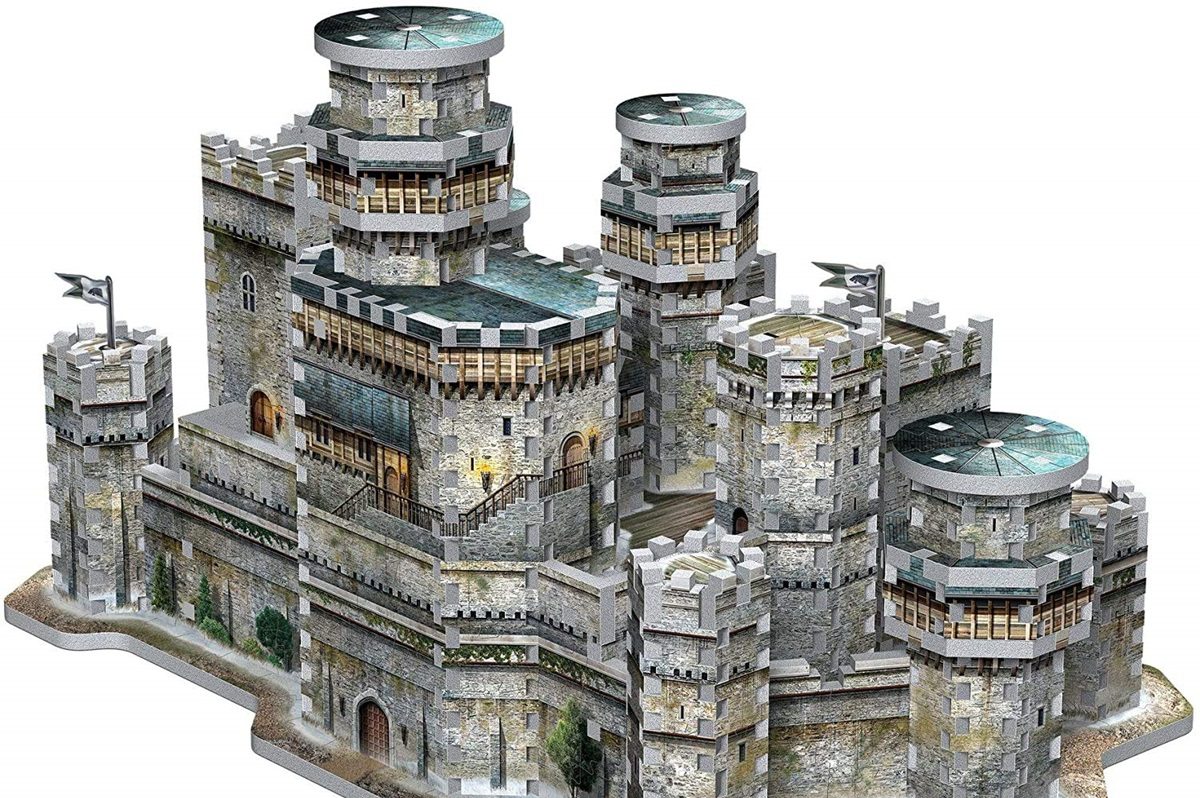 3D puzzle of gray castle that is Winterfell from Game of Thrones