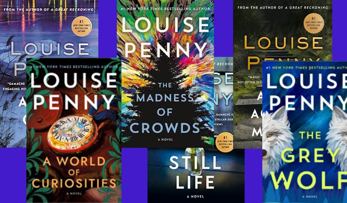 A collection of book covers from author Louise Penny.