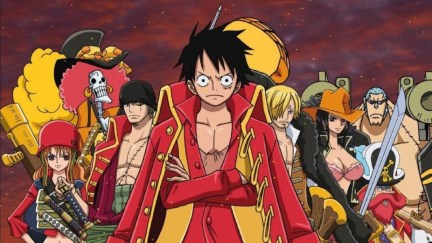 The Straw Hats looking drippy in Armani costumes in 