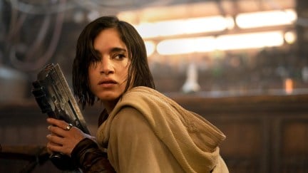 REBEL MOON. Sofia Boutella stars as Kora, the reluctant hero from a peaceful colony who is about to find she's her people's last hope, in Zack Snyder's REBEL MOON. Cr. Clay Enos/Netflix © 2023