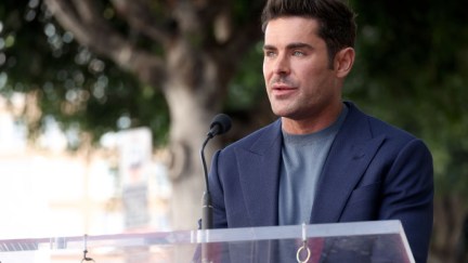 Zac Efron speaking at his Hollywood Star ceremony.