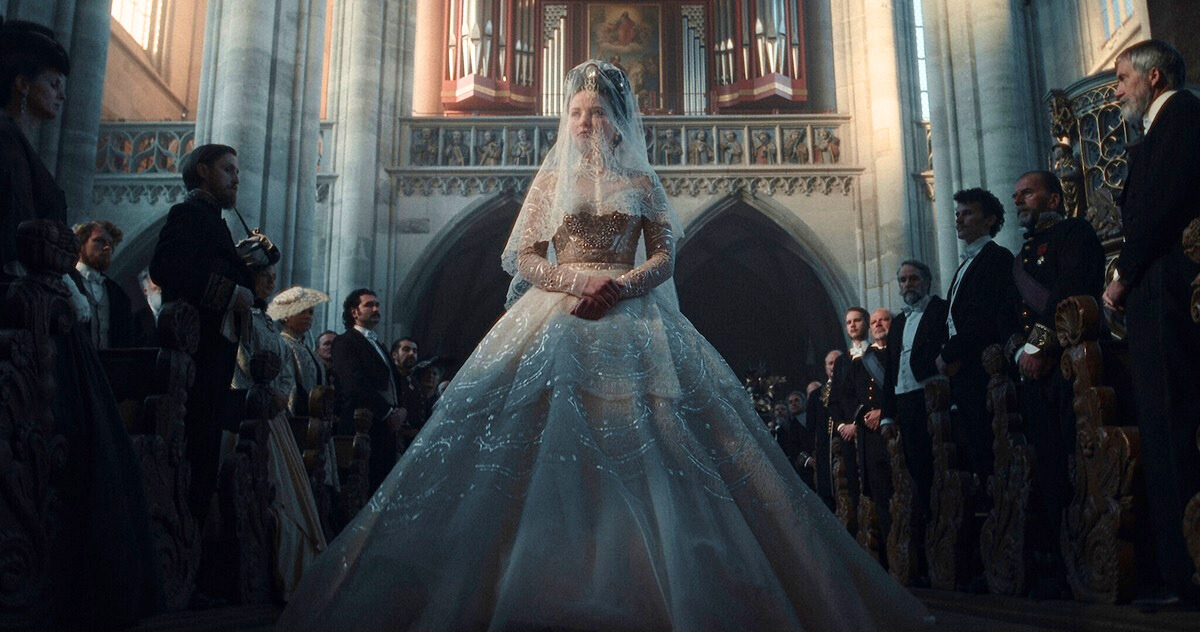 Devrim Lingnau dressed as royal bride Empress Elisabeth of Austria in Netflix's "The Empress"