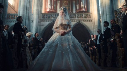 Devrim Lingnau dressed as royal bride Empress Elisabeth of Austria in Netflix's 