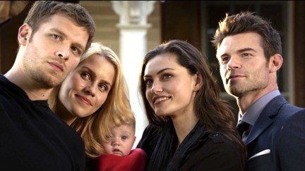 Klaus (Joseph Morgan), Rebekah (Claire Holt), Hayley (Phoebe Tonkin) and Elijah (Daniel Gillies) in 'The Originals'